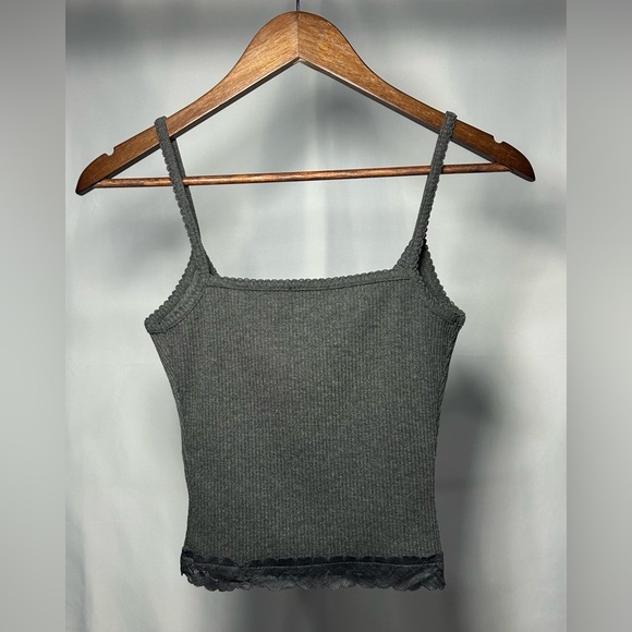 White Fox Grey Lace-trim Cami Sz XS - Picture 2 of 12